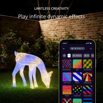 Twinkly - LED RGBW Ściemnialny zewnętrzny świąteczny renifer REINGEERS 160xLED IP44 Wi-Fi