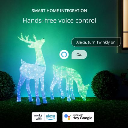 Twinkly - LED RGBW Ściemnialny zewnętrzny świąteczny renifer REINGEERS 160xLED IP44 Wi-Fi