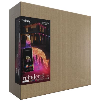Twinkly - LED RGBW Ściemnialny zewnętrzny świąteczny renifer REINGEERS 160xLED IP44 Wi-Fi