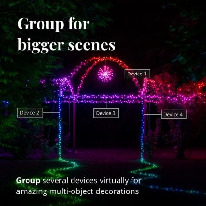 Twinkly - LED RGB Ściemnialna zewnętrzna poinsecja SPRITZER 200xLED IP44 Wi-Fi