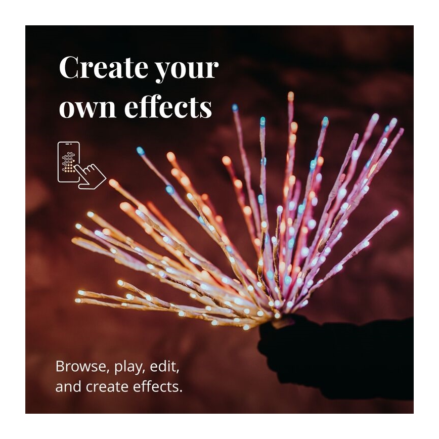 Twinkly - LED RGB Ściemnialna zewnętrzna poinsecja SPRITZER 200xLED IP44 Wi-Fi