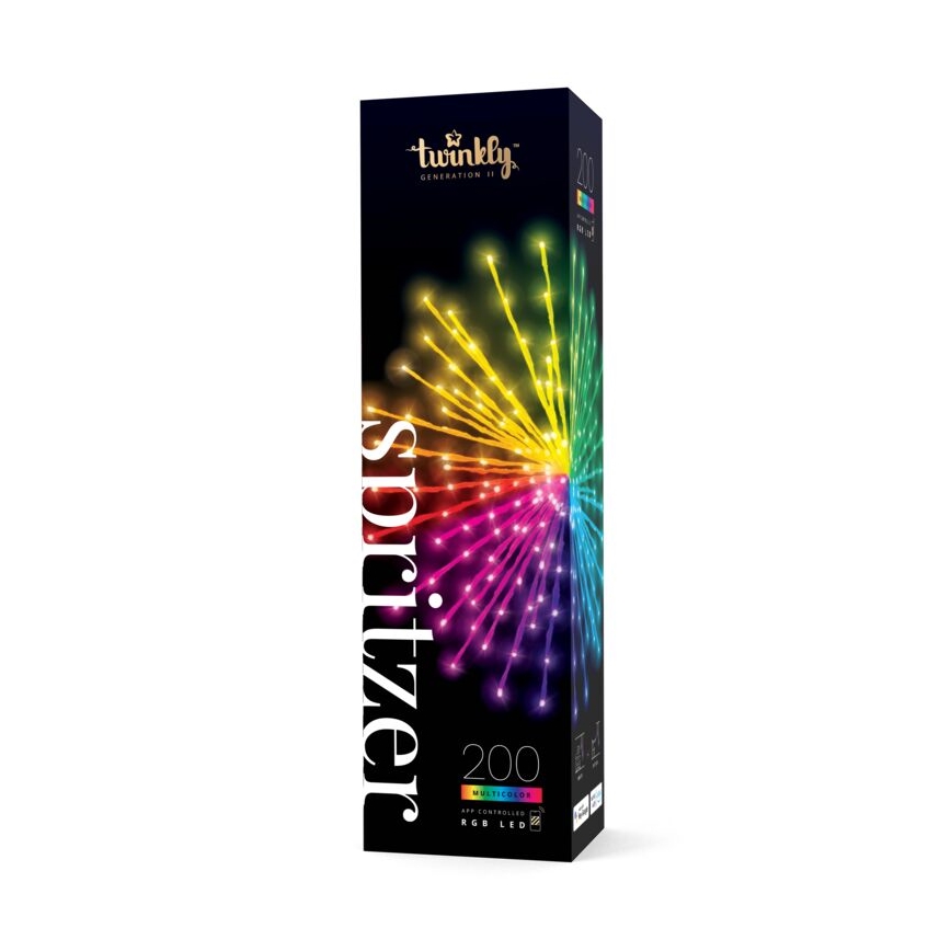 Twinkly - LED RGB Ściemnialna zewnętrzna poinsecja SPRITZER 200xLED IP44 Wi-Fi