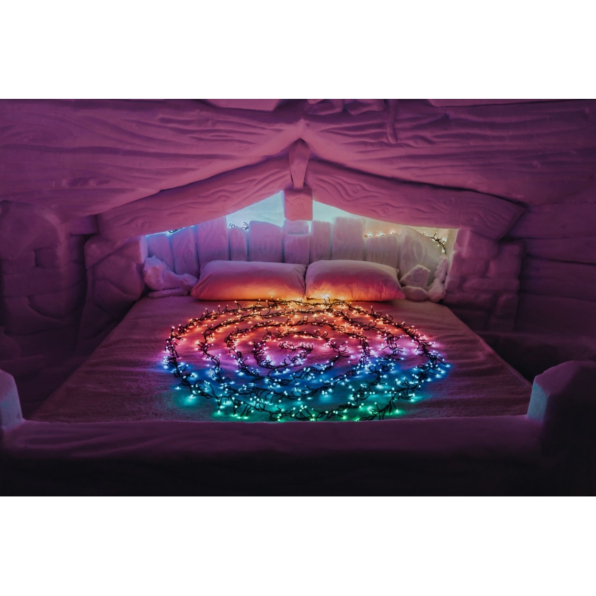 Twinkly - LED RGBW Ściemnialny zewnętrzny Łańcuch świąteczny CLUSTER 400xLED 9,5m IP44 Wi-Fi