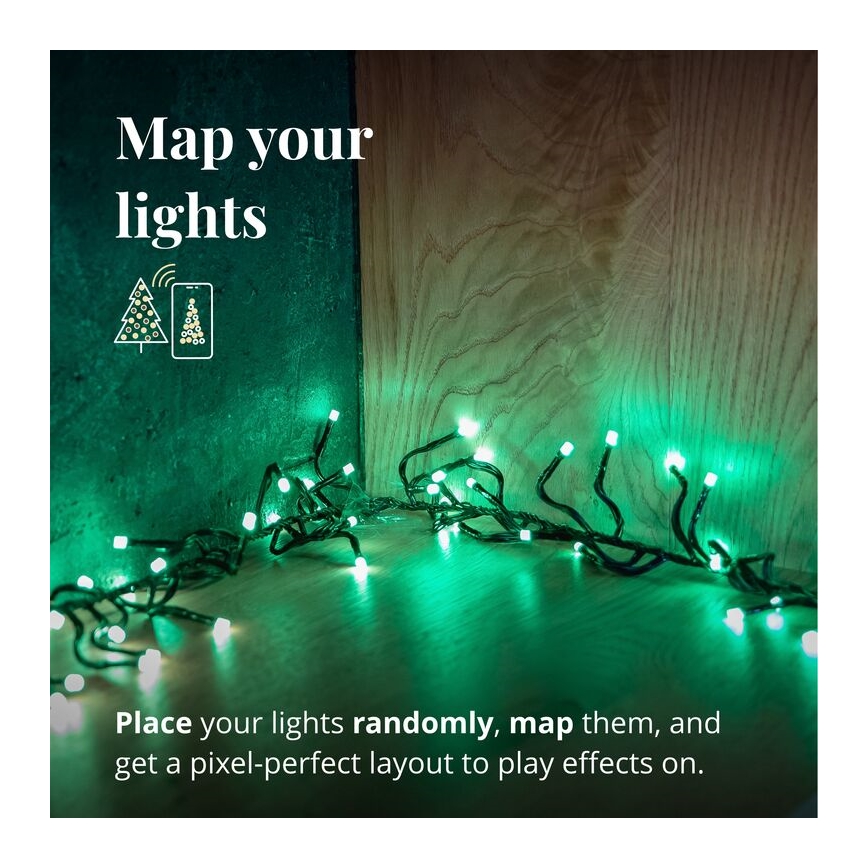 Twinkly - LED RGBW Ściemnialny zewnętrzny Łańcuch świąteczny CLUSTER 400xLED 9,5m IP44 Wi-Fi