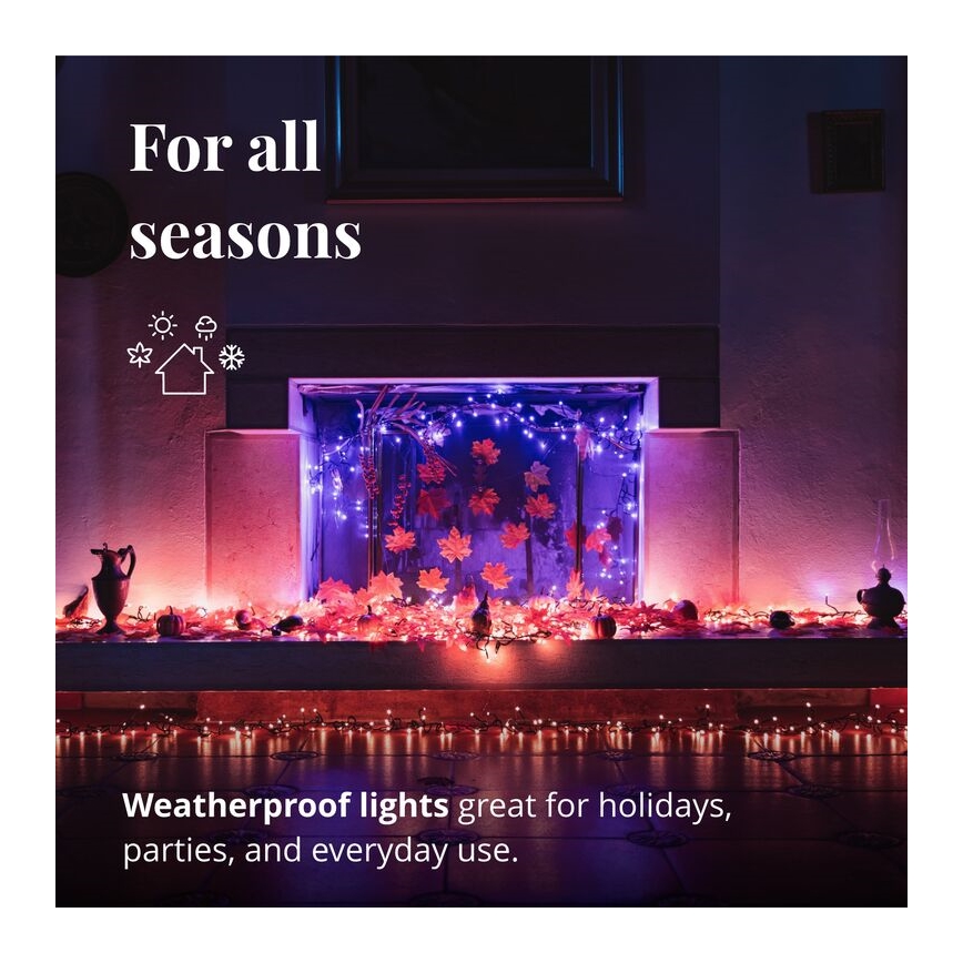 Twinkly - LED RGBW Ściemnialny zewnętrzny Łańcuch świąteczny CLUSTER 400xLED 9,5m IP44 Wi-Fi