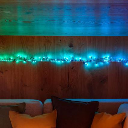 Twinkly - LED RGB Ściemnialny zewnętrzny łańcuch bożonarodzeniowy CLUSTER 400xLED 9,5m IP44 Wi-Fi