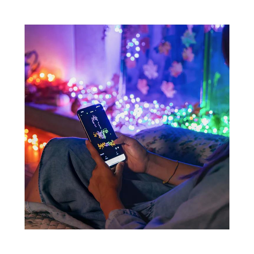 Twinkly - LED RGB Ściemnialny zewnętrzny łańcuch bożonarodzeniowy CLUSTER 400xLED 9,5m IP44 Wi-Fi