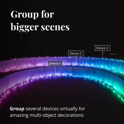 Twinkly - LED RGB Ściemnialny zewnętrzny łańcuch bożonarodzeniowy CLUSTER 400xLED 9,5m IP44 Wi-Fi