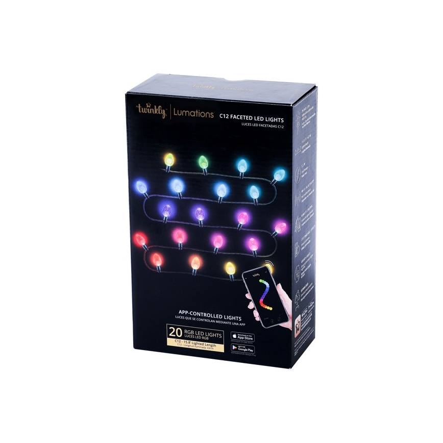 Twinkly - LED RGB Ściemnialny zewnętrzny łańcuch bożonarodzeniowy FACETED 80xLED 26,5 m IP44 Wi-Fi