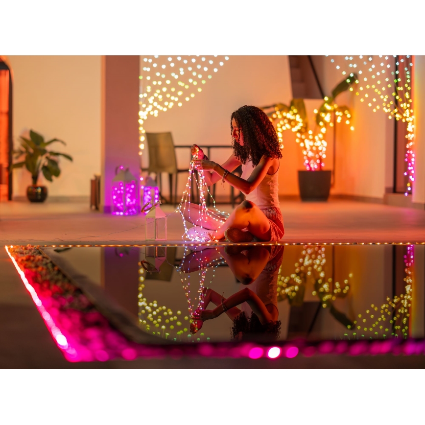 Twinkly - LED RGB ściemnialny łańcuch świąteczny DOTS, 60 diod LED, 7 m, USB, Wi‑Fi