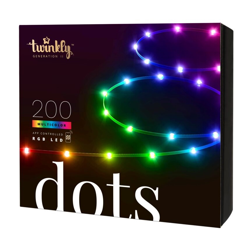 Twinkly - LED RGB zewnętrzna taśma ściemnialna DOTS 200xLED 10 m IP44 WiFi
