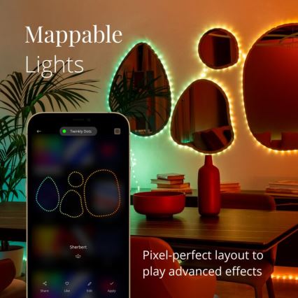 Twinkly - LED RGB zewnętrzna taśma ściemnialna DOTS 200xLED 10 m IP44 Wi-Fi