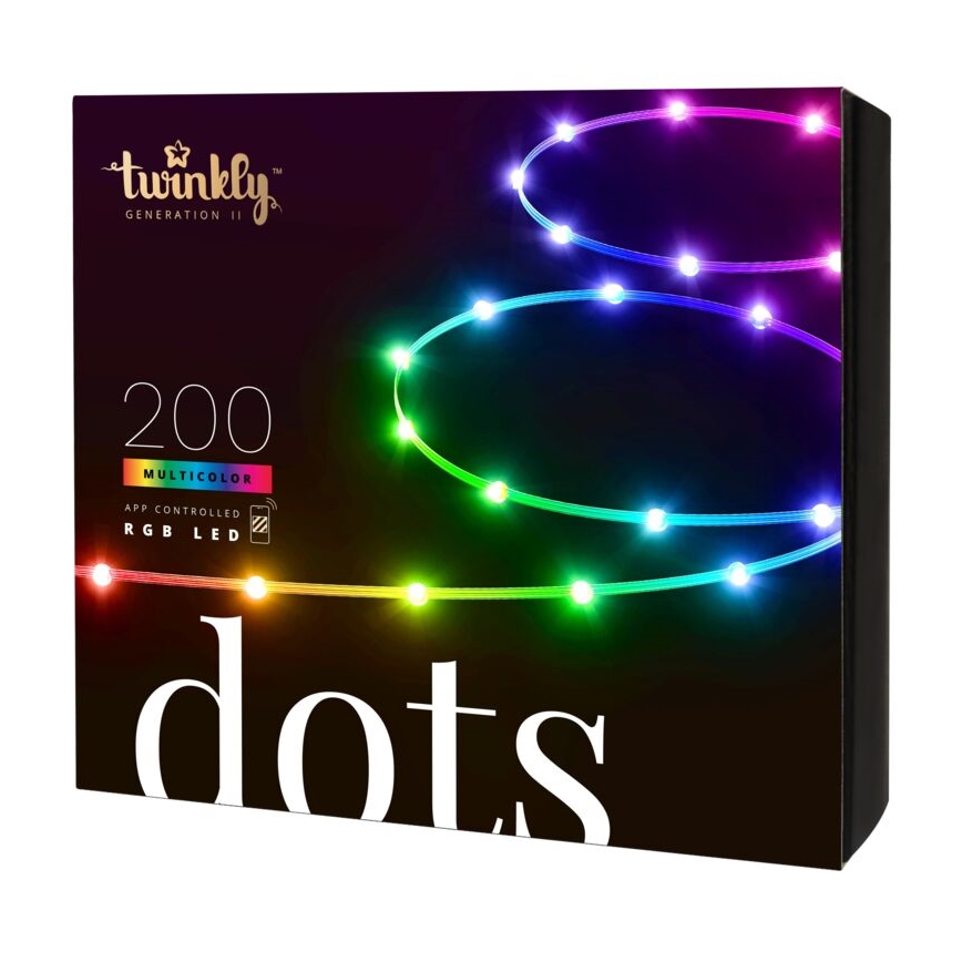 Twinkly - LED RGB zewnętrzna taśma ściemnialna DOTS 200xLED 10 m IP44 Wi-Fi