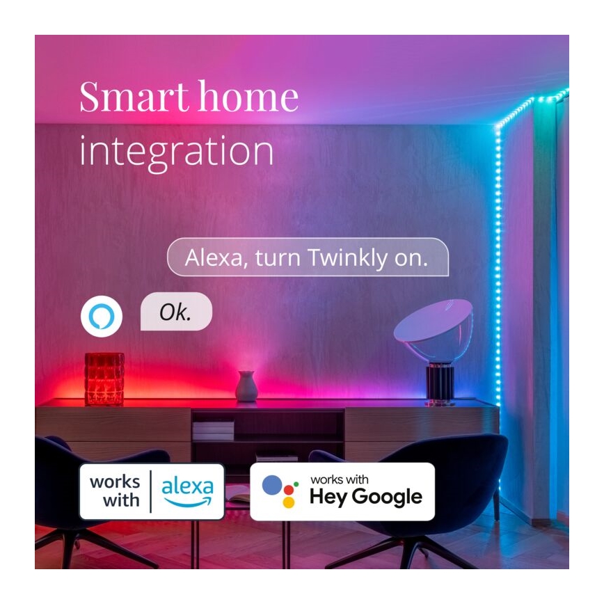 Twinkly - LED RGB zewnętrzna taśma ściemnialna DOTS 400xLED 20 m IP44 Wi-Fi