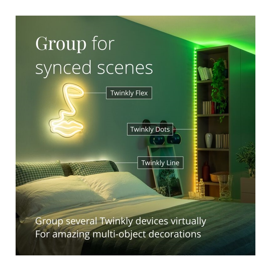 Twinkly - LED RGB zewnętrzna taśma ściemnialna DOTS 400xLED 20 m IP44 Wi-Fi