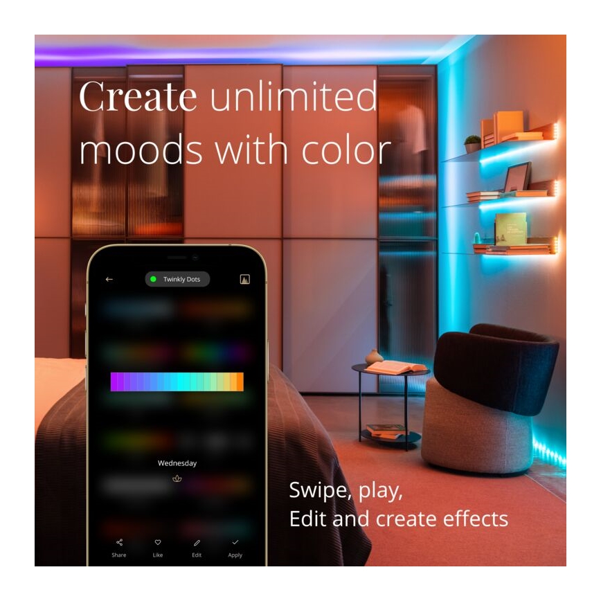 Twinkly - LED RGB zewnętrzna taśma ściemnialna DOTS 400xLED 20 m IP44 Wi-Fi