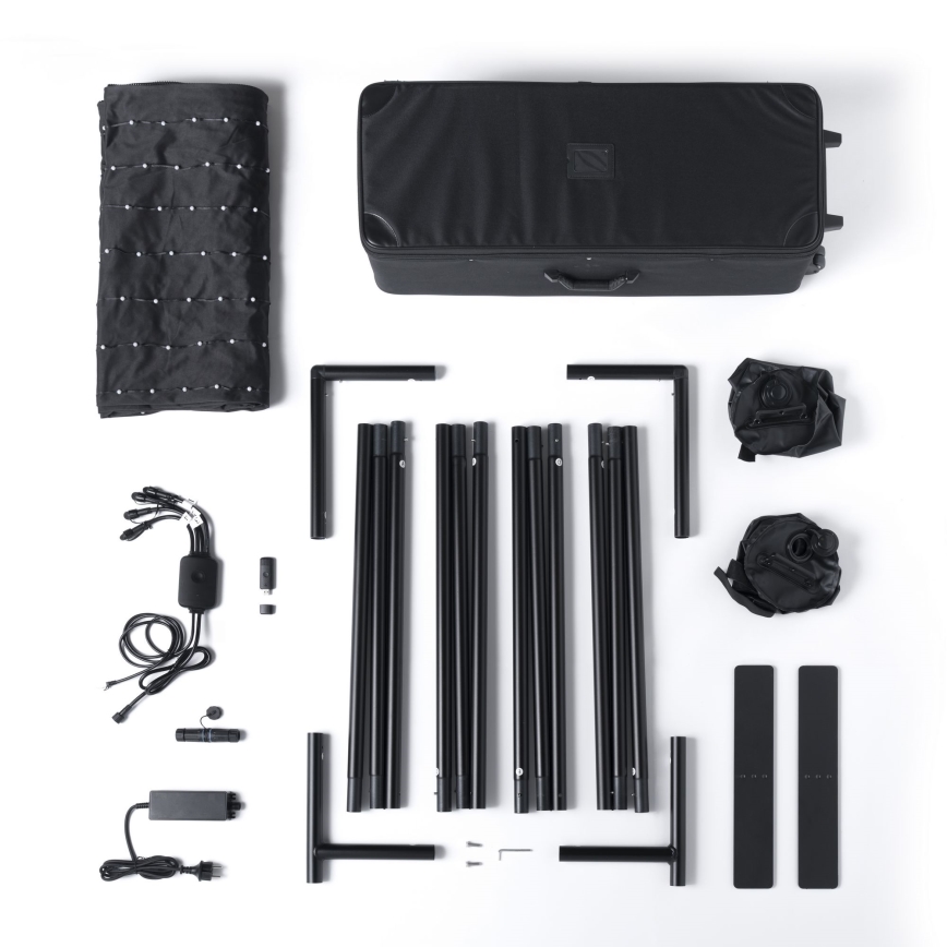 Twinkly - LED RGBW ściemnialna zewnętrzna świąteczna kurtyna LIGHTWALL 1120xLED 2,6x2,7 m IP44 Wi-Fi + dongle muzyczny