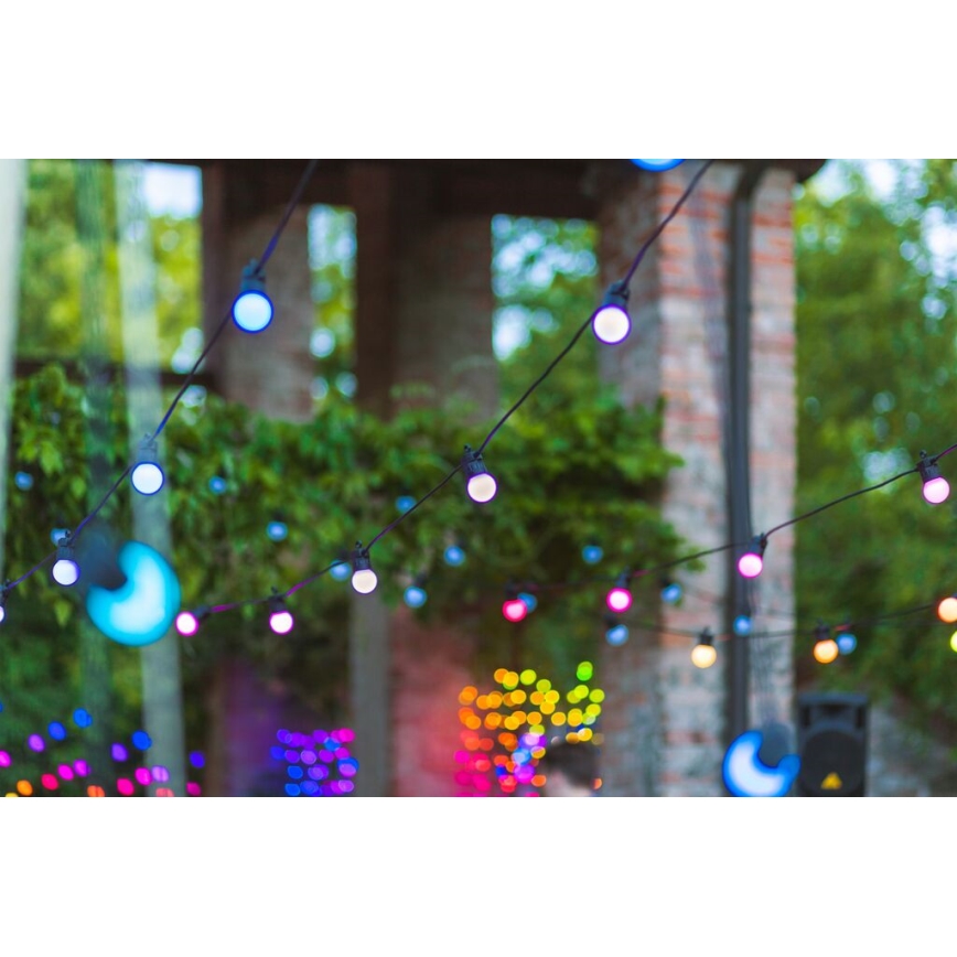 Twinkly - LED RGB Ściemnialny zewnętrzny łańcuch ozdobny FESTOON 20xLED 14m IP44 Wi-Fi