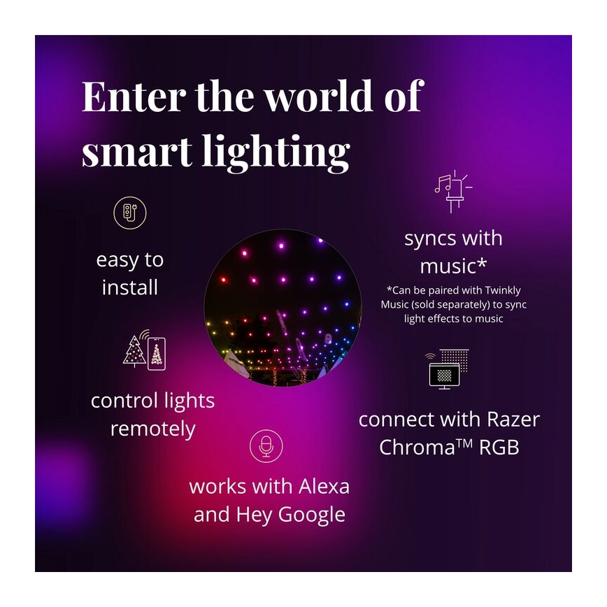 Twinkly - LED RGB Ściemnialny zewnętrzny łańcuch ozdobny FESTOON 20xLED 14m IP44 Wi-Fi