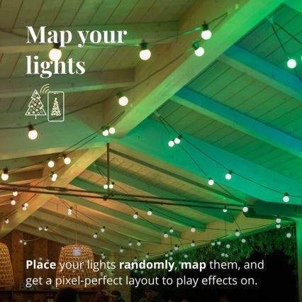 Twinkly - LED RGB Ściemnialny zewnętrzny łańcuch ozdobny FESTOON 20xLED 14m IP44 Wi-Fi