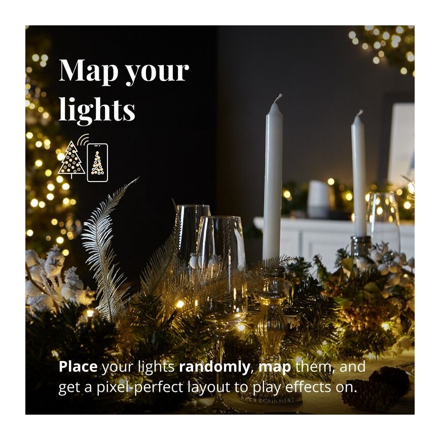 Twinkly - LED RGBW Ściemnialna bożonarodzeniowa dekoracja PRE-LIT GARLAND 50xLED 3,15 m Wi-Fi