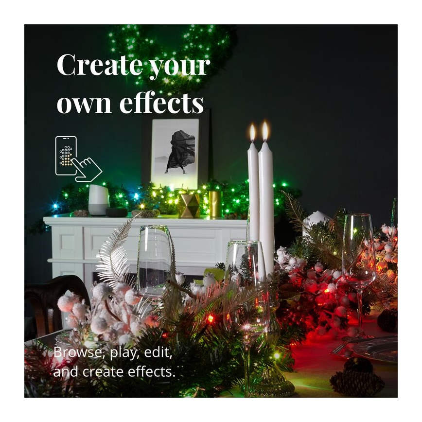 Twinkly - LED RGBW Ściemnialna bożonarodzeniowa dekoracja PRE-LIT GARLAND 50xLED 3,15 m Wi-Fi