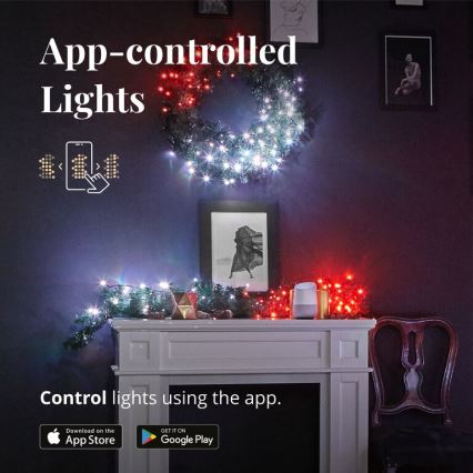 Twinkly - LED RGBW Ściemnialna bożonarodzeniowa dekoracja PRE-LIT GARLAND 50xLED 3,15 m Wi-Fi