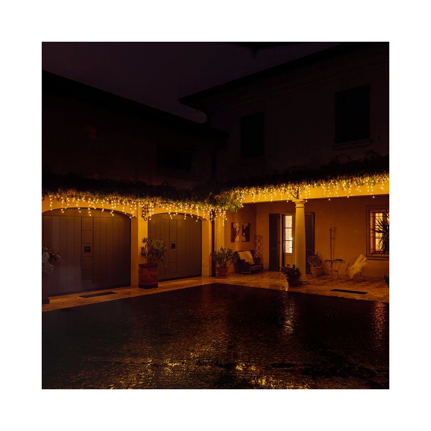 Twinkly - LED Ściemnialna zewnętrzna kurtyna bożonarodzeniowa ICICLE 190xLED 11,5m IP44 Wi-Fi