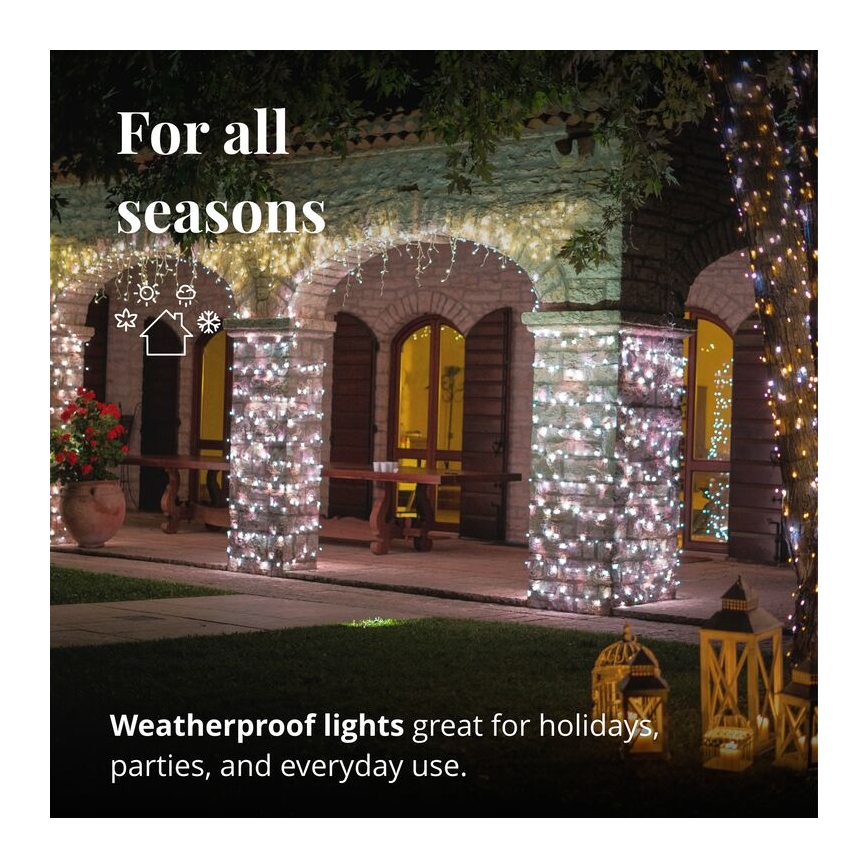 Twinkly - LED Ściemnialna zewnętrzna kurtyna bożonarodzeniowa ICICLE 190xLED 11,5m IP44 Wi-Fi