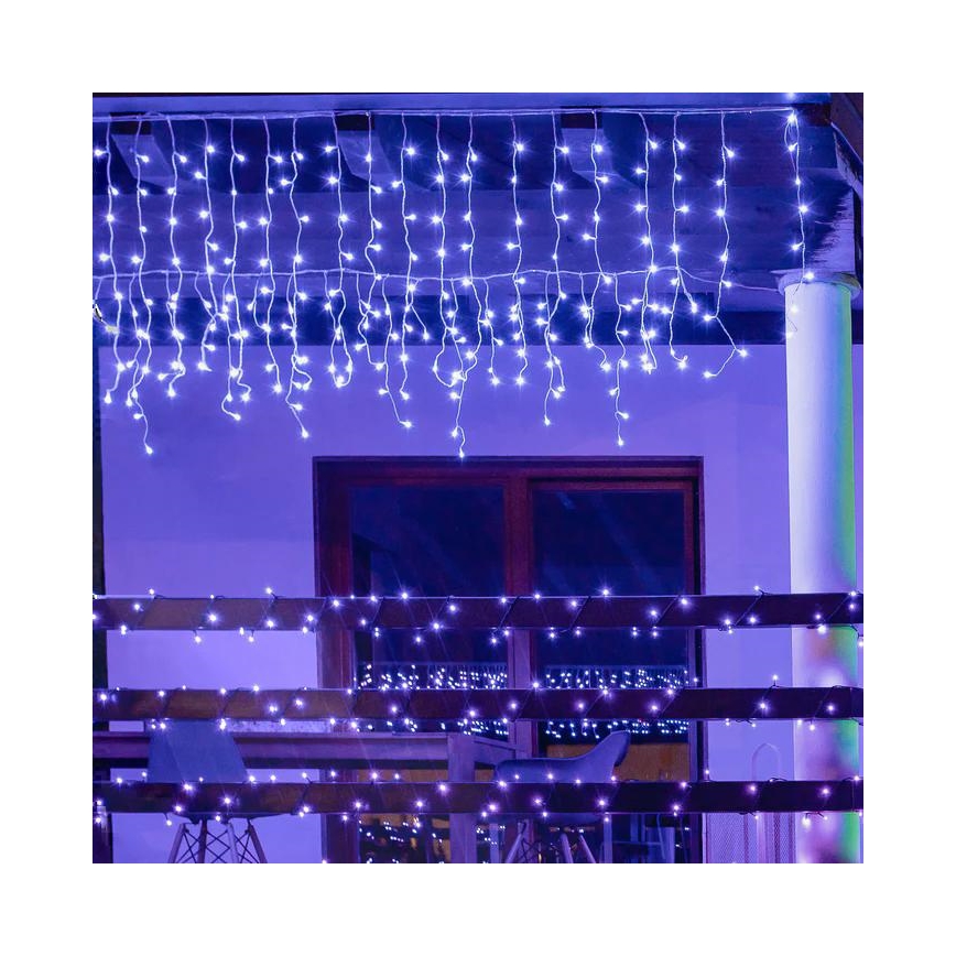 Twinkly - LED RGBW Ściemnialna zewnętrzna kurtyna bożonarodzeniowa ICICLE 190xLED 11,5m IP44 Wi-Fi