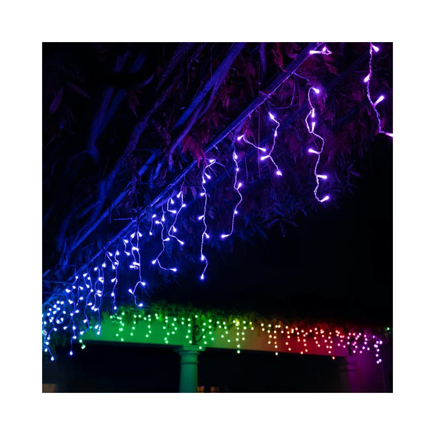 Twinkly - LED RGBW Ściemnialna zewnętrzna kurtyna bożonarodzeniowa ICICLE 190xLED 11,5m IP44 Wi-Fi