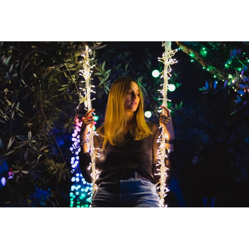 Twinkly - LED RGBW Ściemnialna zewnętrzna kurtyna bożonarodzeniowa ICICLE 190xLED 11,5m IP44 Wi-Fi