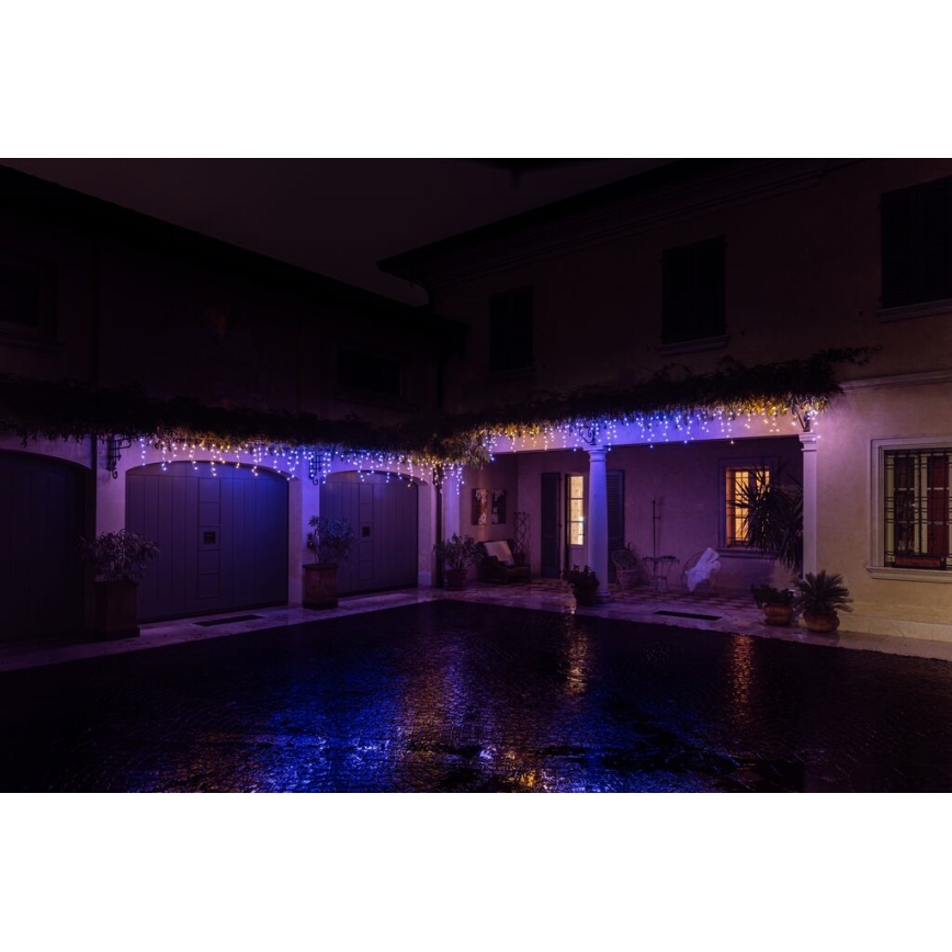Twinkly - LED RGBW Ściemnialna zewnętrzna kurtyna bożonarodzeniowa ICICLE 190xLED 11,5m IP44 Wi-Fi