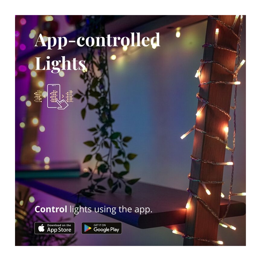 Twinkly - LED RGBW Ściemnialna zewnętrzna kurtyna bożonarodzeniowa ICICLE 190xLED 11,5m IP44 Wi-Fi