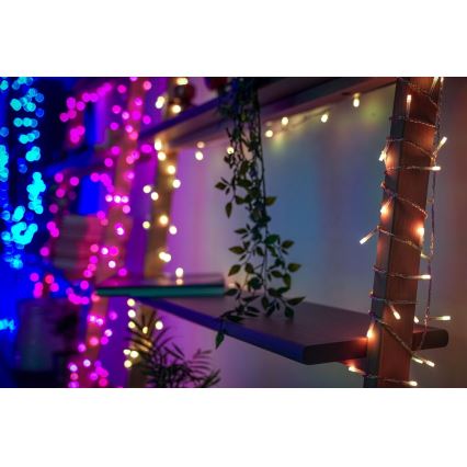 Twinkly - Zewnętrzny ściemnialny świetlny kurtyna LED RGBW ICICLE 190xLED 11,5m IP44 Wi-Fi