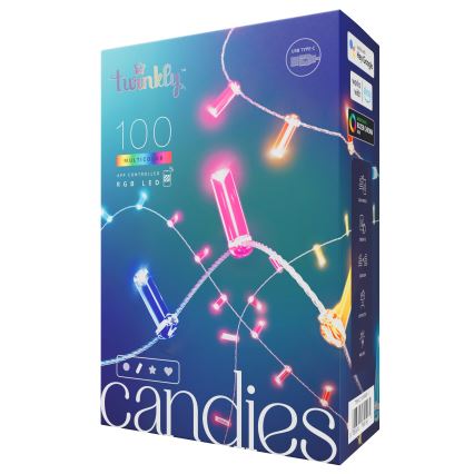 Twinkly - LED RGB Ściemnialny łańcuch bożonarodzeniowy  CANDIES 100xLED 8 m USB Wi-Fi