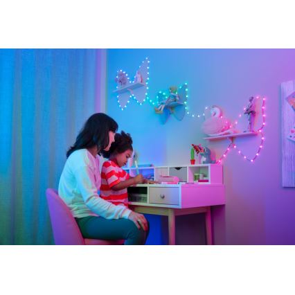Twinkly - LED RGB ściemnialny łańcuch świetlny CANDIES, 200 diod LED, 14 m, zasilanie USB, Wi‑Fi