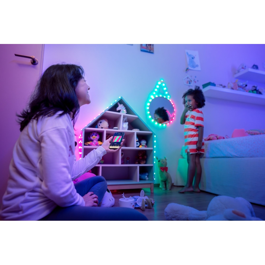 Twinkly - LED RGB ściemnialny łańcuch świetlny CANDIES, 200 diod LED, 14 m, zasilanie USB, Wi‑Fi