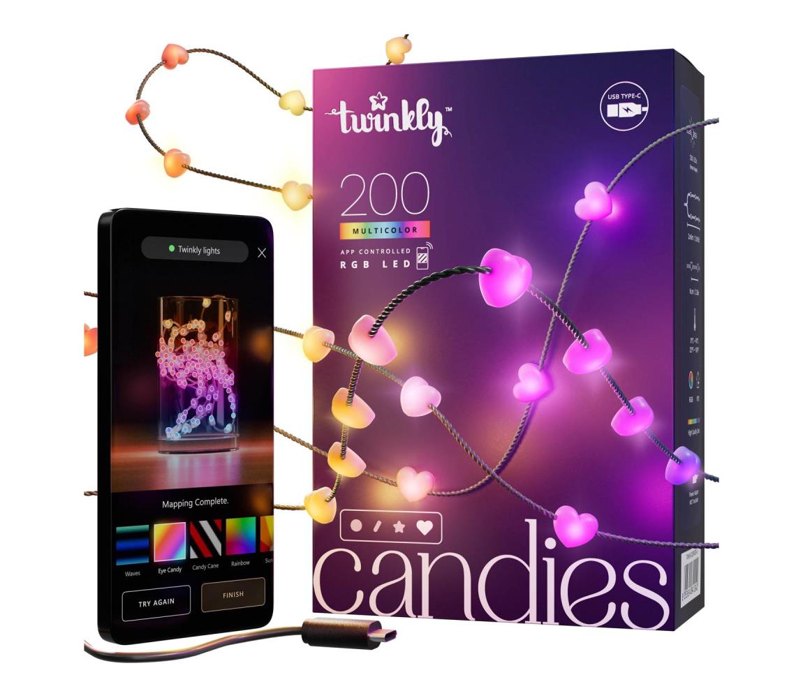 Twinkly TWKH200RGB-G - LED RGB Ściemnialny łańcuch bożonarodzeniowy 200xLED 14 m USB Wi-Fi