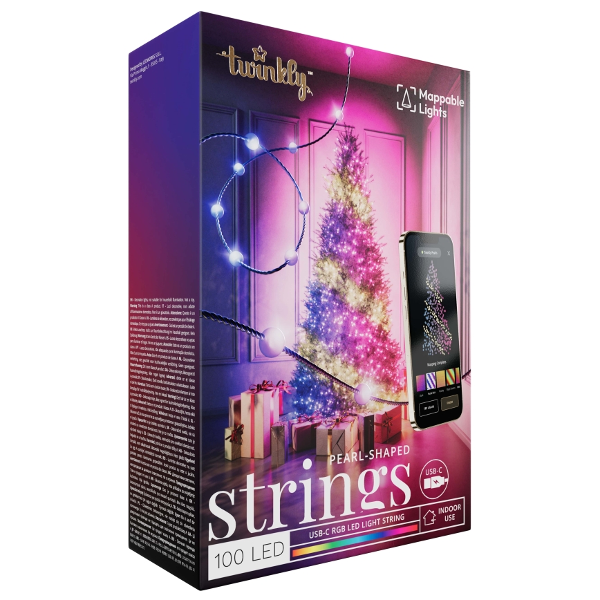 Twinkly - LED RGB Ściemnialny Łańcuch świąteczny CANDIES 100xLED 8 m USB Wi-Fi