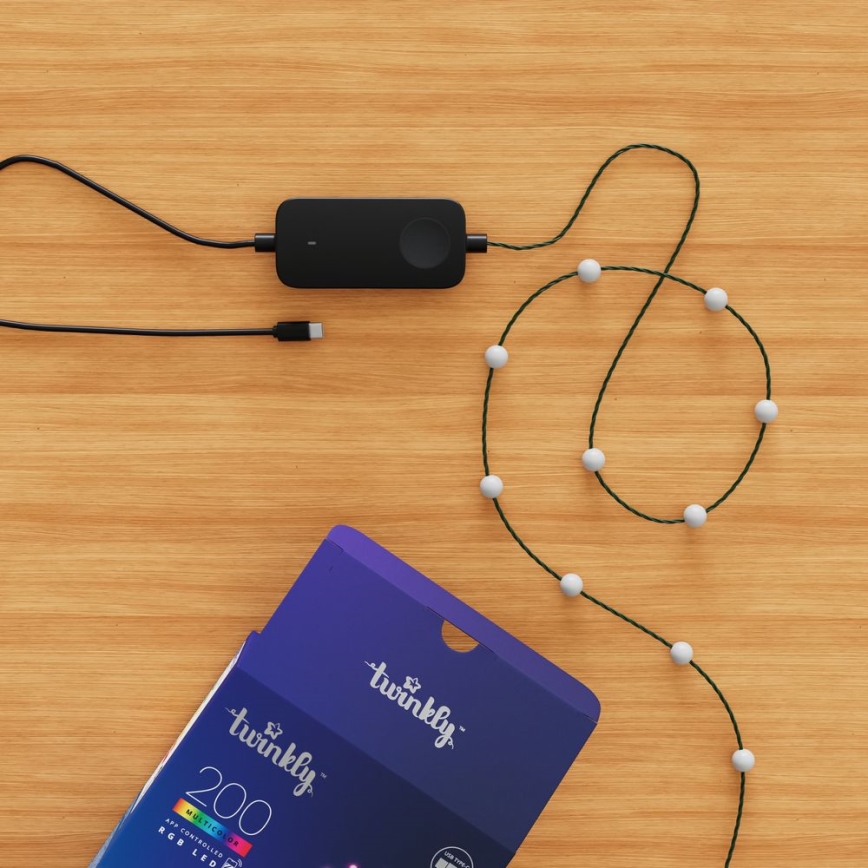 Twinkly - LED RGB Ściemnialny łańcuch bożonarodzeniowy CANDIES 200xLED 14 m USB Wi-Fi