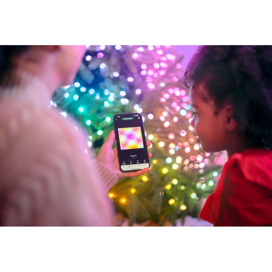Twinkly - LED RGB ściemnialny łańcuch CANDIES 100 diod LED 8 m USB Wi-Fi