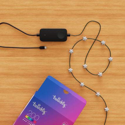 Twinkly - ściemnialny łańcuch świetlny LED RGB CANDIES, 200 diod LED, 14 m, USB, Wi-Fi