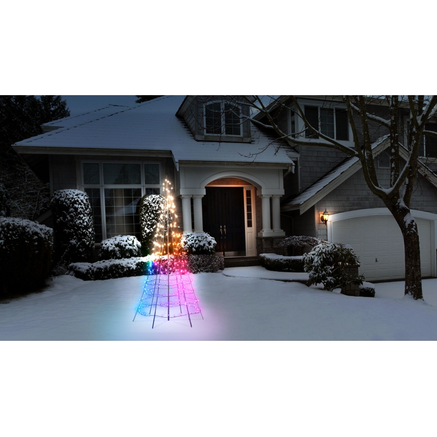 Twinkly - LED RGBW ściemnialna zewnętrzna choinka LIGHT TREE 300xLED 2m IP44 Wi-Fi