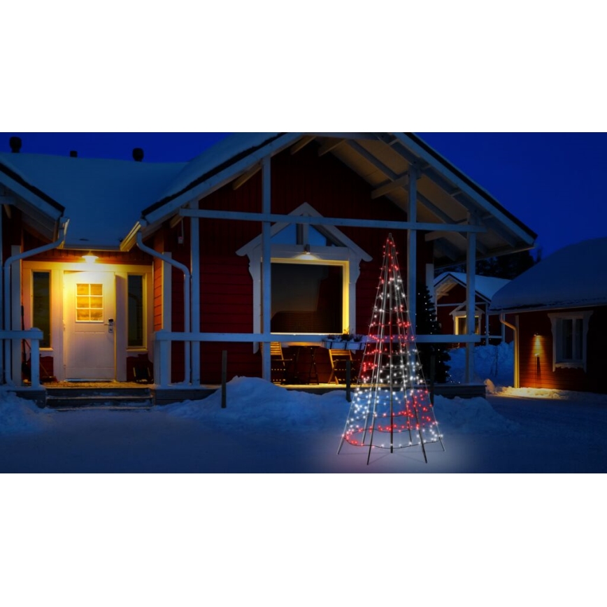 Twinkly - LED RGBW ściemnialna zewnętrzna choinka LIGHT TREE 300xLED 2m IP44 Wi-Fi
