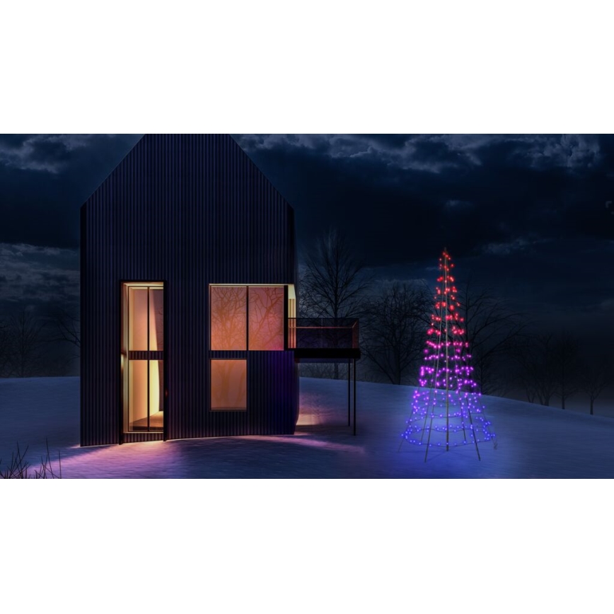Twinkly - LED RGBW ściemnialna zewnętrzna choinka LIGHT TREE 300xLED 2m IP44 Wi-Fi