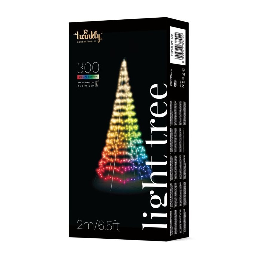 Twinkly - LED RGBW ściemnialna zewnętrzna choinka LIGHT TREE 300xLED 2m IP44 Wi-Fi
