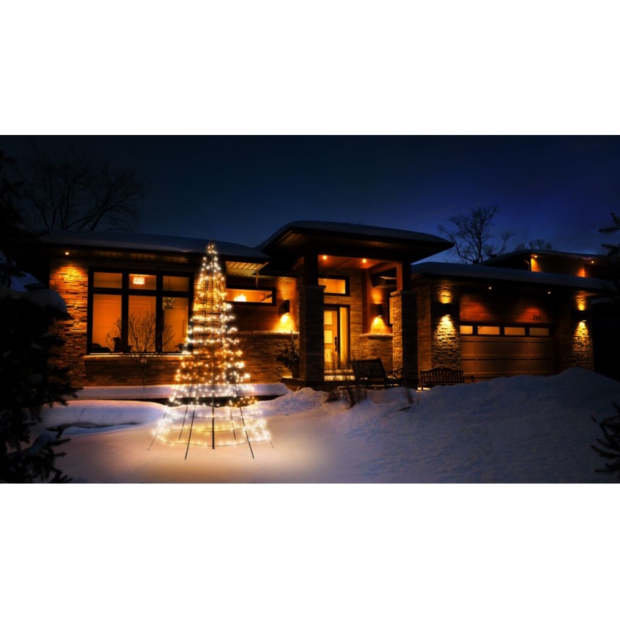 Twinkly - LED RGBW Ściemnialna zewnętrzna choinka bożonarodzeniowa LIGHT TREE 450xLED 3m IP44 Wi-Fi