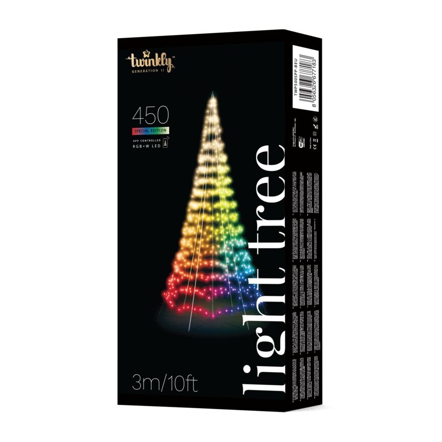 Twinkly - LED RGBW Ściemnialna zewnętrzna choinka bożonarodzeniowa LIGHT TREE 450xLED 3m IP44 Wi-Fi