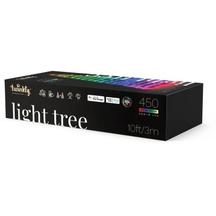 Twinkly - LED RGBW Ściemnialna zewnętrzna choinka bożonarodzeniowa LIGHT TREE 450xLED 3m IP44 Wi-Fi